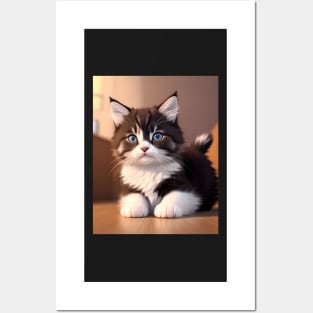 Adorable Kitten - Modern digital art Posters and Art